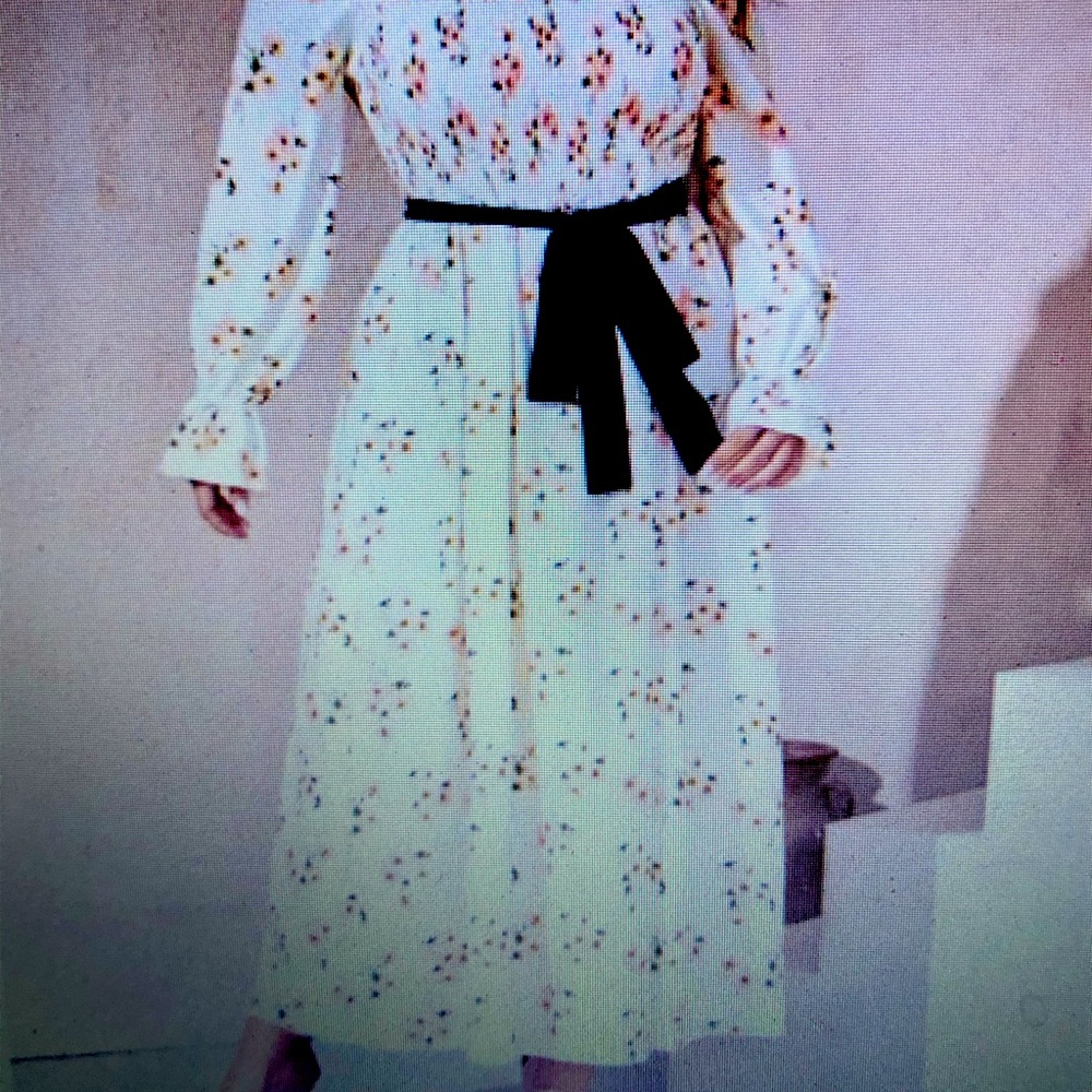 Floral Self Belted Maxi Dress